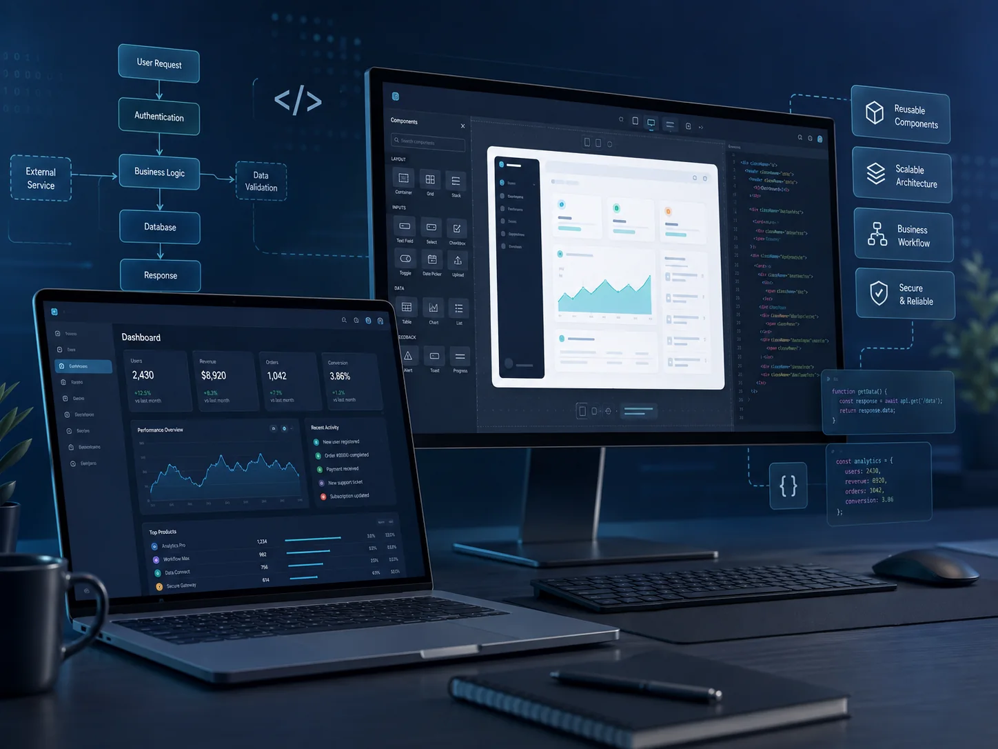 Interface de aplicação empresarial desenvolvida à medida